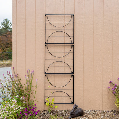 Achla Quilt Block-Circles Wall Trellis Panels (Set of 3) | Wrought Iron Black | Garden Wall & Fence Climbing Plant Support | Model FT-52C