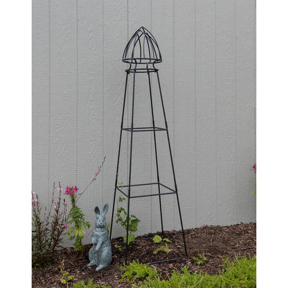 Achla Minar Pylon I 65.5in Wrought Iron Plant Trellis | Graphite Powdercoat | Garden Entryway & Vegetable Bed | 17.75 x 17.75 x 65.5 in | Model PYL-21