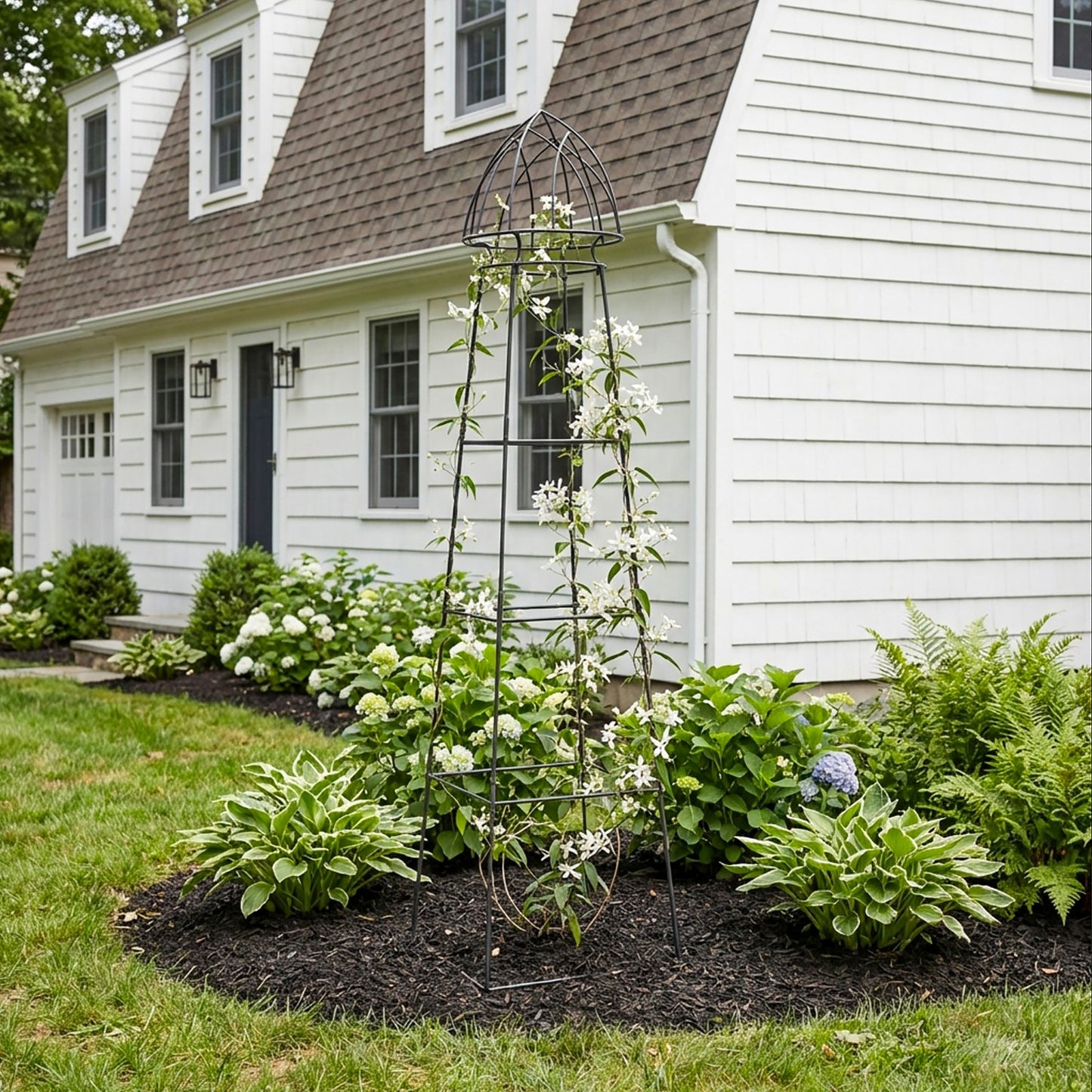 Achla Minar Pylon II 87in Wrought Iron Plant Trellis | Graphite Powdercoat | Garden Entryway & Vegetable Bed | 21 x 21 x 87 in | Model PYL-22