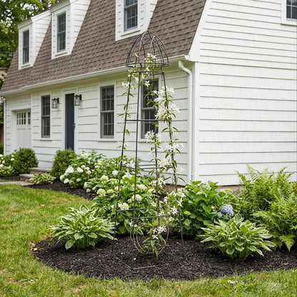 Achla Minar Pylon II 87in Wrought Iron Plant Trellis | Graphite Powdercoat | Garden Entryway & Vegetable Bed | 21 x 21 x 87 in | Model PYL-22