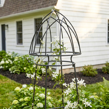 Achla Minar Pylon II 87in Wrought Iron Plant Trellis | Graphite Powdercoat | Garden Entryway & Vegetable Bed | 21.75 x 21.75 x 87 in | Model PYL-22