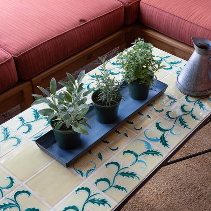 Achla Small Nantucket Blue Flower Box Tray, Pack of 2 | Galvanized Steel Planter Tray | Indoor & Outdoor Plant Drip Tray | 22 x 6 x 1 | Model TR-C-08NB-2