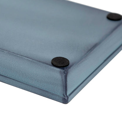 Achla Small Nantucket Blue Flower Box Tray, Pack of 2 | Galvanized Steel Planter Tray | Indoor & Outdoor Plant Drip Tray | 22 x 6 x 1 | Model TR-C-08NB-2