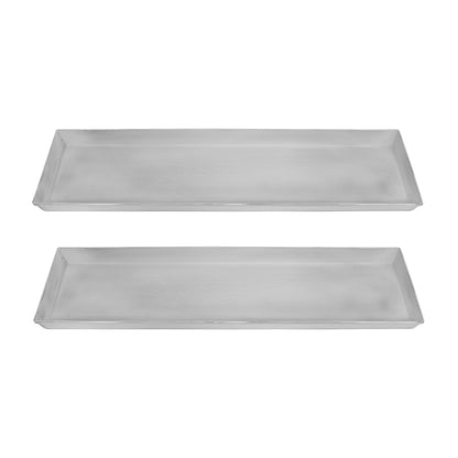 Achla Small Cape Cod White Flower Box Tray Pack of 2 | Galvanized Steel Planter Tray | Indoor & Outdoor Drip Protection | Model TR-C-08W-2