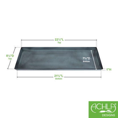 Achla Medium Nantucket Blue Flower Box Tray, Pack of 2 | Galvanized Steel Planter Tray | Indoor & Outdoor Plant Drip Tray | 23 x 9 x 1 | Model TR-C-20NB-2