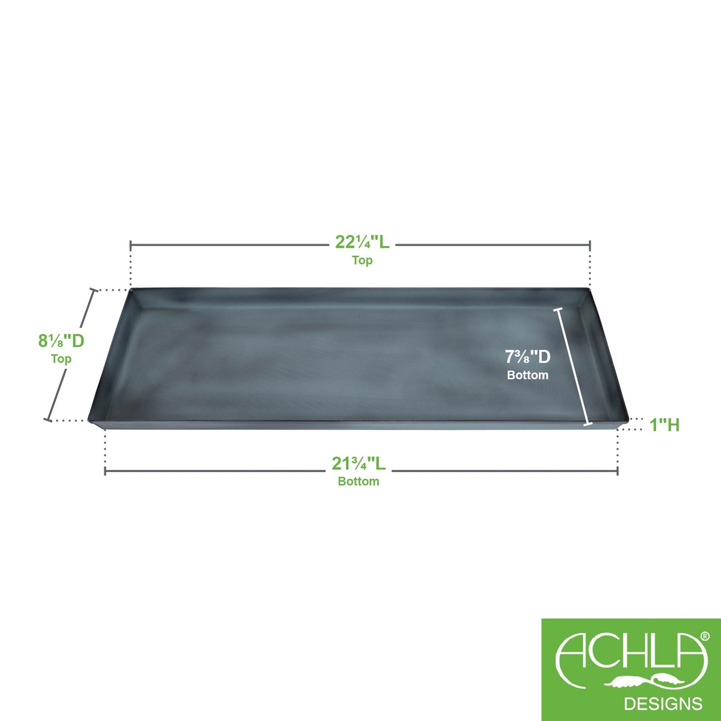 Achla Medium Nantucket Blue Flower Box Tray, Pack of 2 | Galvanized Steel Planter Tray | Indoor & Outdoor Plant Drip Tray | Model TR-C-20NB-2