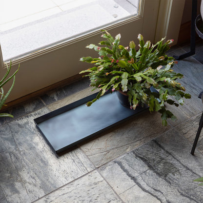 Achla Medium Nantucket Blue Flower Box Tray, Pack of 2 | Galvanized Steel Planter Tray | Indoor & Outdoor Plant Drip Tray | Model TR-C-20NB-2