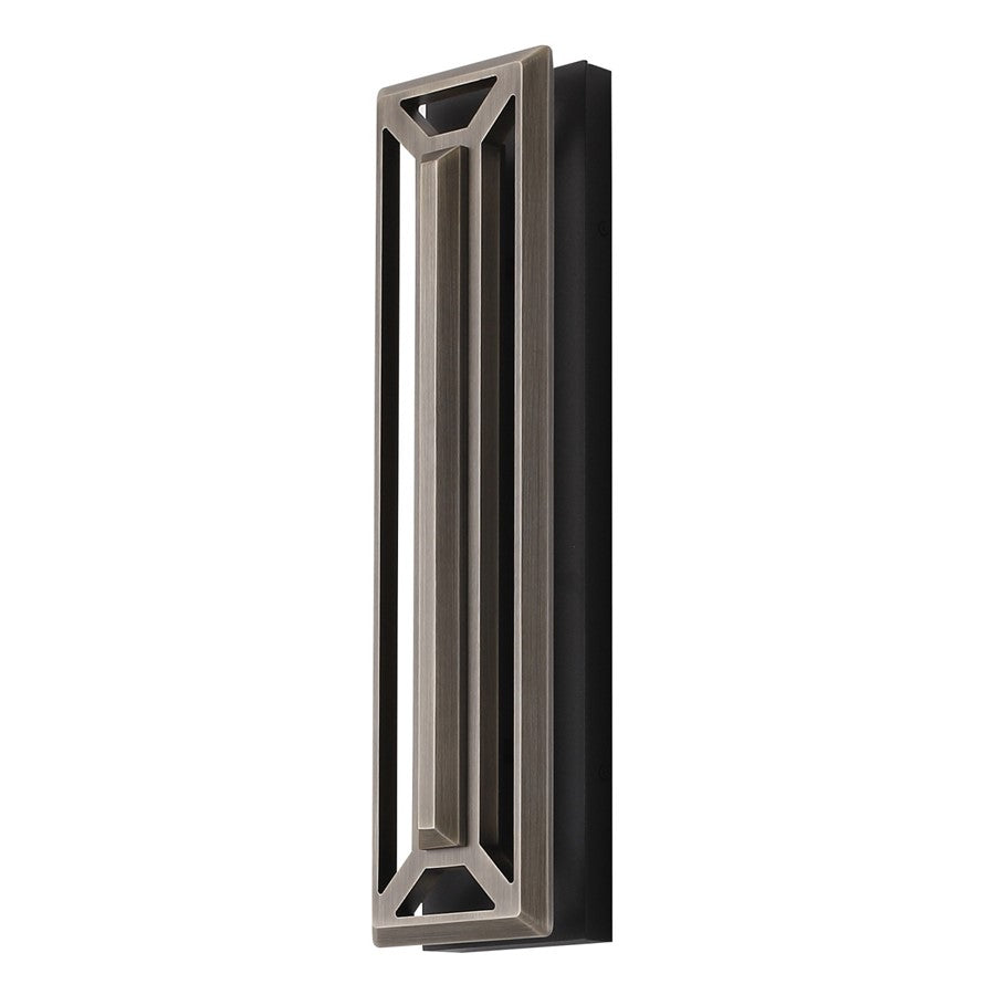Avenue Outdoor 19"H 3-CCT LED Sconce, Black/Bronze Grid Cover - AEAV10014-ABB