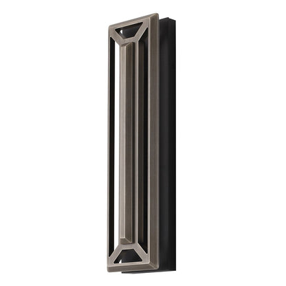 Avenue Outdoor 19"H 3-CCT LED Sconce, Black/Bronze Grid Cover - AEAV10014-ABB