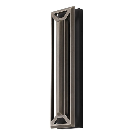 Avenue Outdoor 19"H 3-CCT LED Sconce, Black/Bronze Grid Cover - AEAV10014-ABB