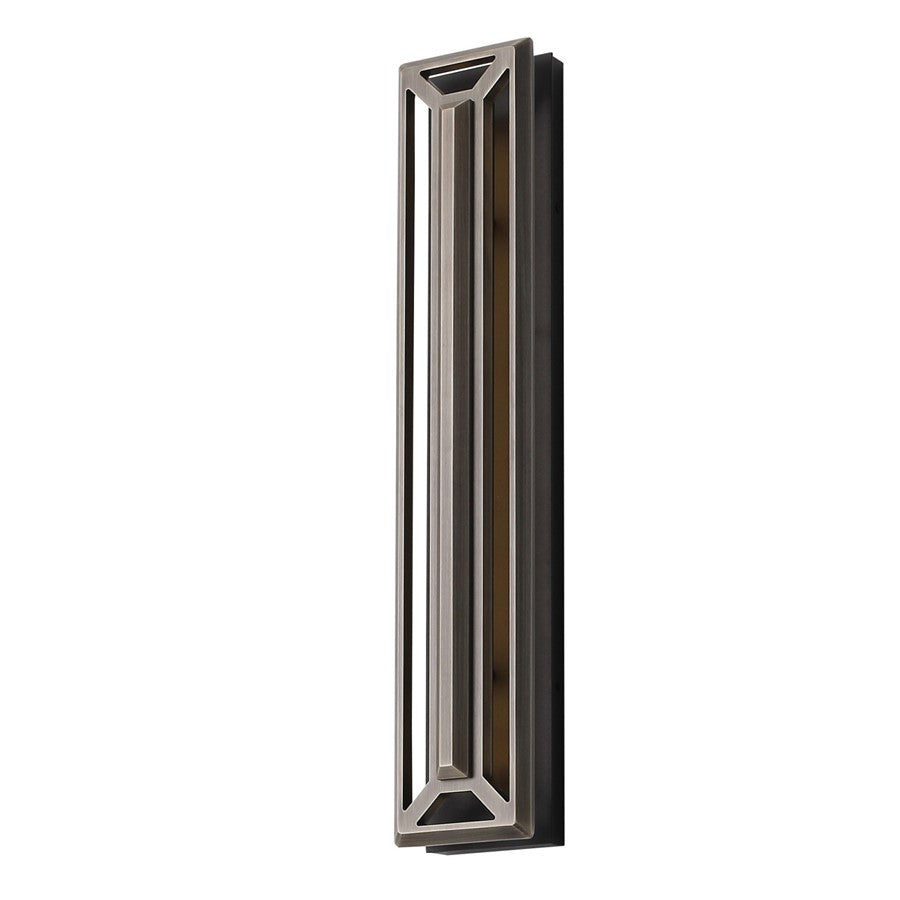 Avenue Outdoor 26"H 3-CCT LED Sconce, Black/Bronze Grid Cover