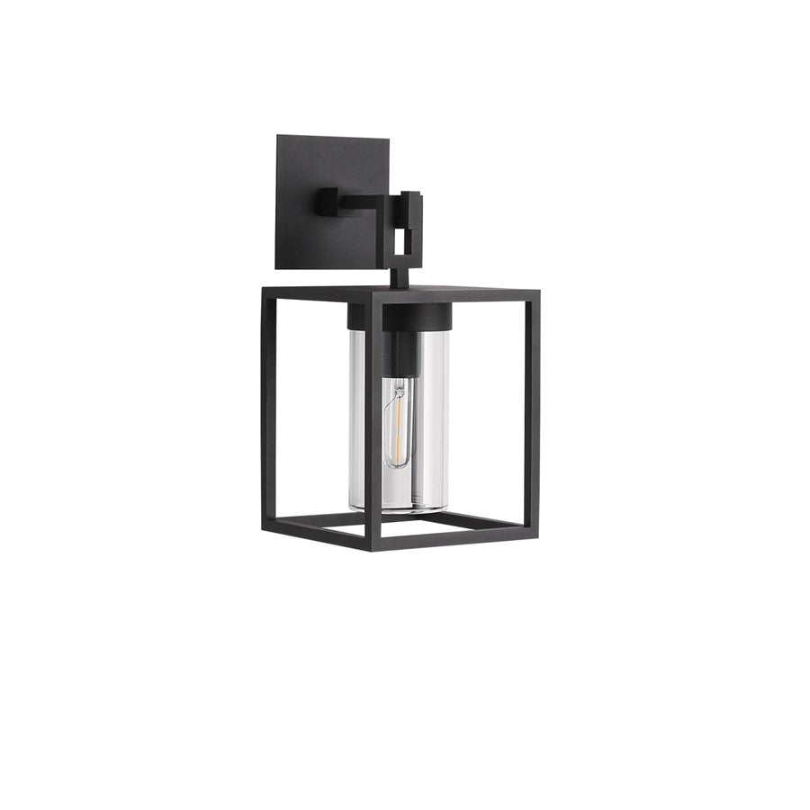 Avenue Lighting Outdoor 16"H Box Wall Sconce, Black/Clear Glass - AEAV10037-BLK