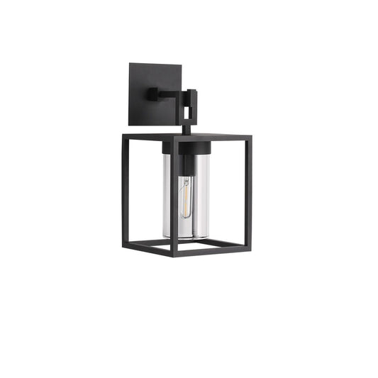 Avenue Lighting Outdoor 16"H Box Wall Sconce, Black/Clear Glass - AEAV10037-BLK