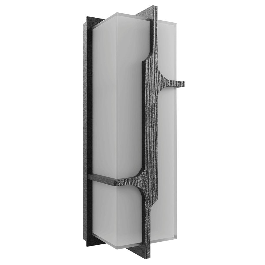 Avenue Lighting Avenue Outdoor 18in LED Wall Sconce | Modern Curved Geo Black Aluminum | Entryway & Patio | 6 x 4 x 18 in | Model AV2618-BLK