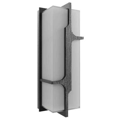Avenue Lighting Avenue Outdoor 18in LED Wall Sconce | Modern Curved Geo Black Aluminum | Entryway & Patio | 6 x 4 x 18 in | Model AV2618-BLK