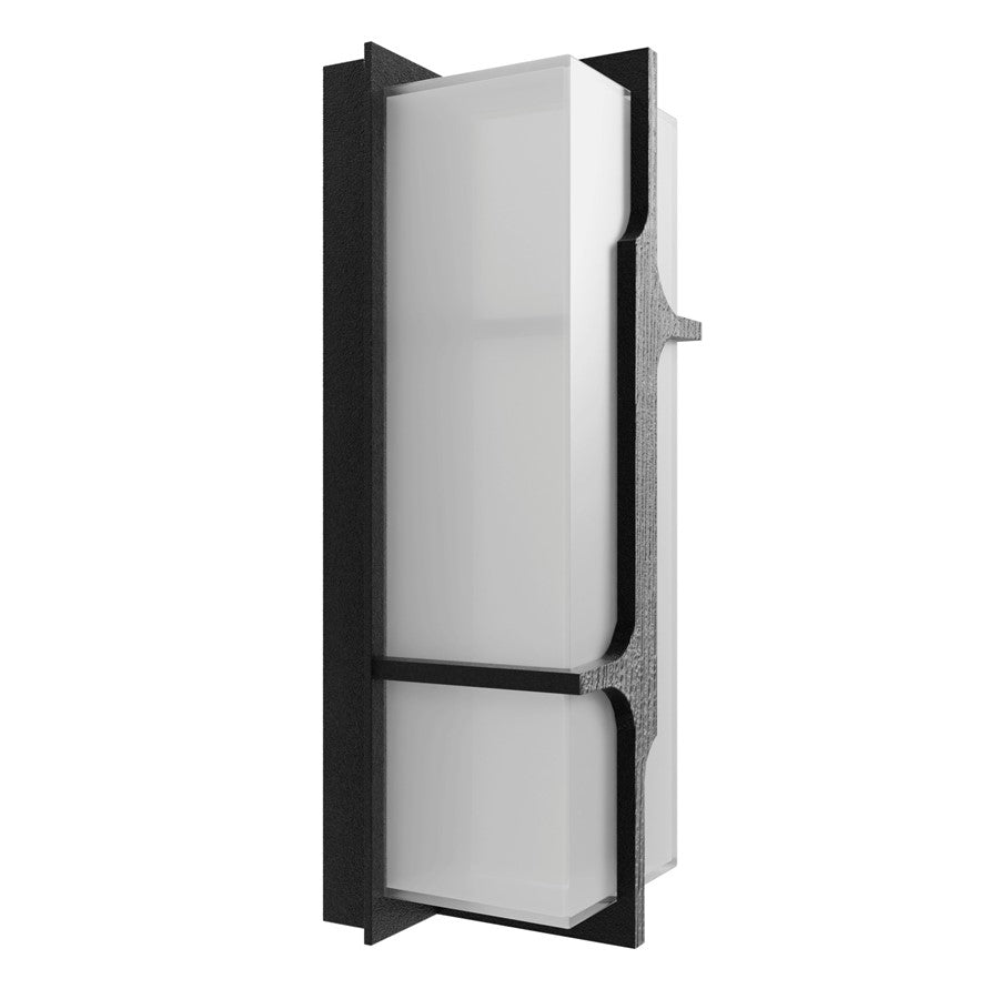 Avenue Lighting Avenue Outdoor 18in LED Wall Sconce | Modern Curved Geo Black Aluminum | Entryway & Patio | 6 x 4 x 18 in | Model AV2618-BLK