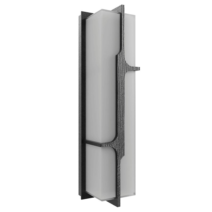Avenue Lighting Avenue Outdoor 24in LED Wall Sconce | Modern Curved Geo Black Aluminum | Entryway & Patio | 6 x 4 x 24 in | Model AV2624-BLK