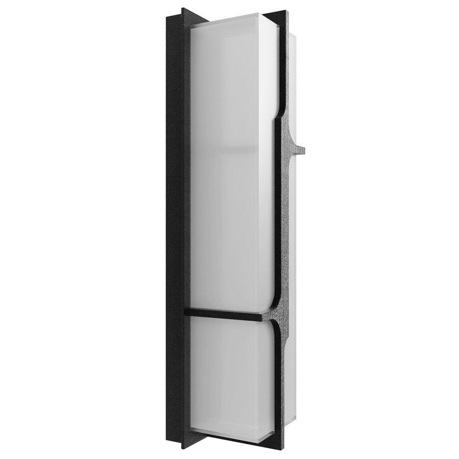 Avenue Lighting Avenue Outdoor 24in LED Wall Sconce | Modern Curved Geo Black Aluminum | Entryway & Patio | 6 x 4 x 24 in | Model AV2624-BLK