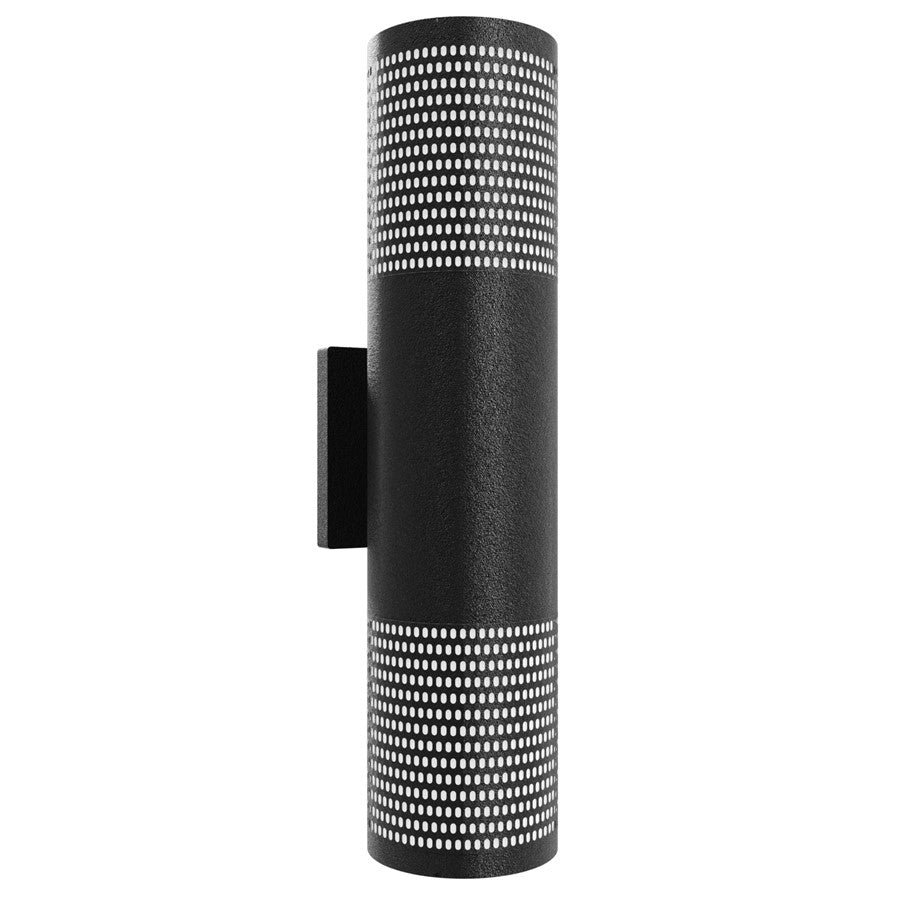 Avenue Lighting Avenue Outdoor 18in 1-Light Cylindrical Sconce | Modern Matte Black Aluminum and Acrylic | Outdoor Wall Light | Model AV2718-BLK