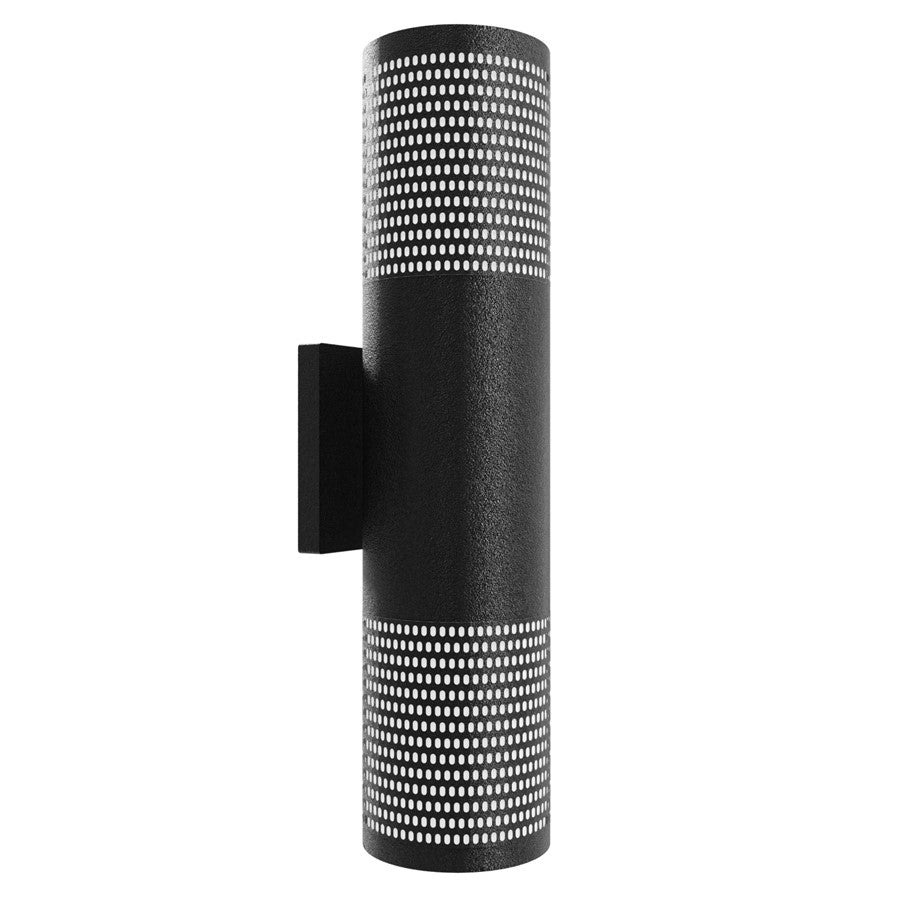 Avenue Lighting Avenue Outdoor 18in 1-Light Cylindrical Sconce | Modern Matte Black Aluminum and Acrylic | Outdoor Wall Light | Model AV2718-BLK