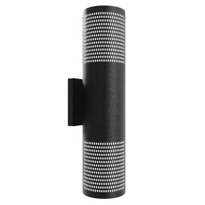 Avenue Lighting Avenue Outdoor 18in 1-Light Cylindrical Sconce | Modern Matte Black Aluminum and Acrylic | Outdoor Wall Light | Model AV2718-BLK