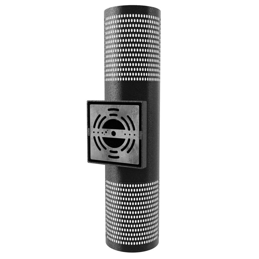 Avenue Lighting Avenue Outdoor 18in 1-Light Cylindrical Sconce | Modern Matte Black Aluminum and Acrylic | Outdoor Wall Light | Model AV2718-BLK