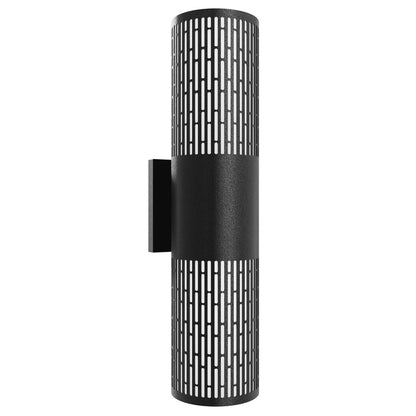 Avenue Lighting Avenue Outdoor 18in 1-Light Cylindrical Sconce | Modern Matte Black Aluminum and Acrylic | Outdoor Wall Light | Model AV2818-BLK