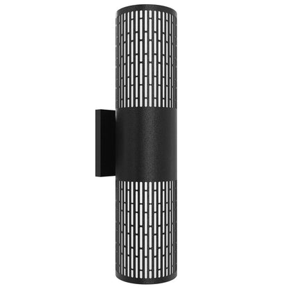 Avenue Lighting Avenue Outdoor 18in 1-Light Cylindrical Sconce | Modern Matte Black Aluminum and Acrylic | Outdoor Wall Light | Model AV2818-BLK