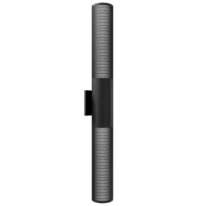 Avenue Lighting Avenue Outdoor 36in 1-Light Cylindrical Sconce | Modern Grid Black Aluminum and Acrylic | Covered Patio & Entryway | Model AV2836-BLK