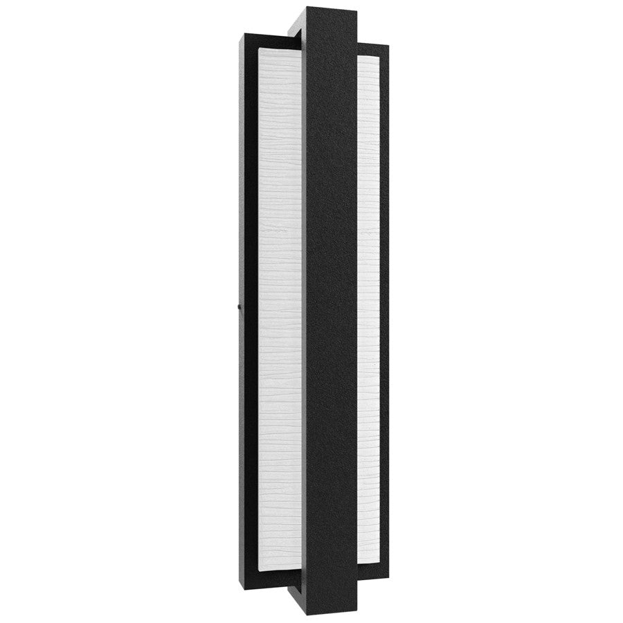 Avenue Lighting Avenue Outdoor 18in 1-Light Rectangular Sconce | Modern Black Aluminum and Acrylic | Covered Patio & Entryway | Model AV2918-BLK