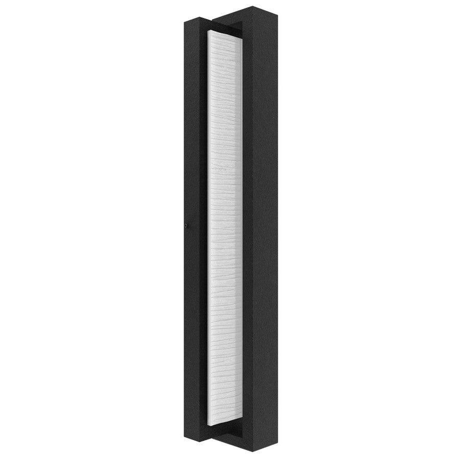 Avenue Lighting Avenue Outdoor 18in 1-Light Rectangular Sconce | Modern Black Aluminum and Acrylic | Covered Patio & Entryway | Model AV2918-BLK