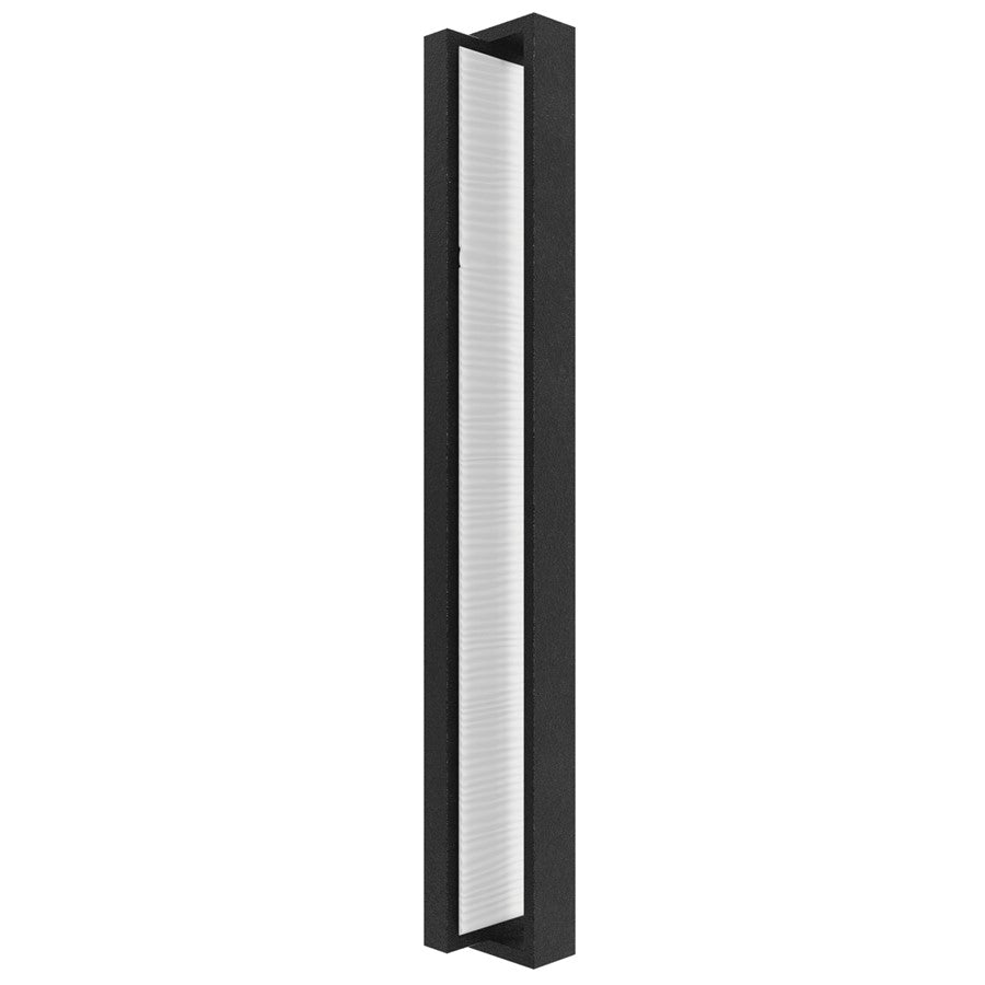 Avenue Lighting Avenue Outdoor 24in 1-Light Rectangular Sconce | Modern Black Aluminum and Acrylic | Covered Patio & Entryway | Model AV2924-BLK