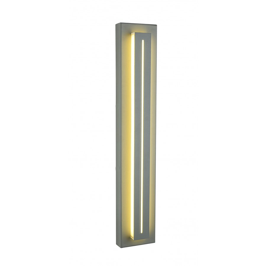 Avenue Avenue Outdoor 28in 1-Light LED Sconce | Modern Silver Aluminum | Outdoor Wall Light | 5 x 3 x 28 in | Model AV3228-SLV