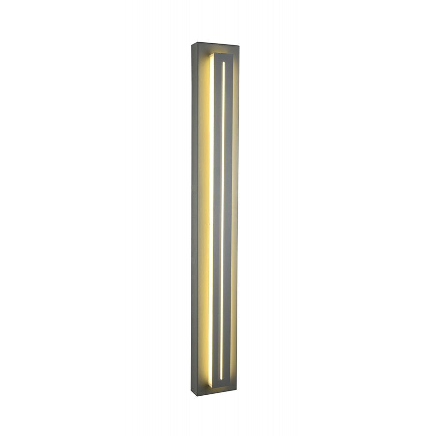 Avenue Lighting Avenue Outdoor 38in LED Outdoor Sconce | Modern Silver Aluminum | Porch & Garage Wall Light | 900 Lumens, 3000K | Model AV3238-SLV