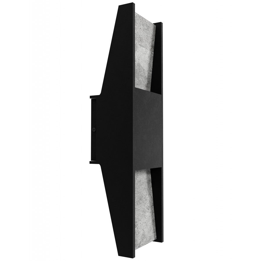 Avenue Outdoor 18"H/5"L LED Wall Sconce, Black Natural Stone