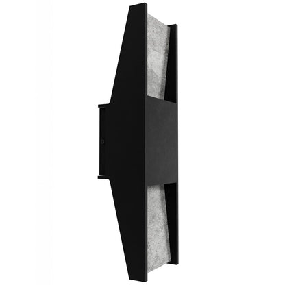 Avenue Outdoor 18"H/5"L LED Wall Sconce, Black Natural Stone
