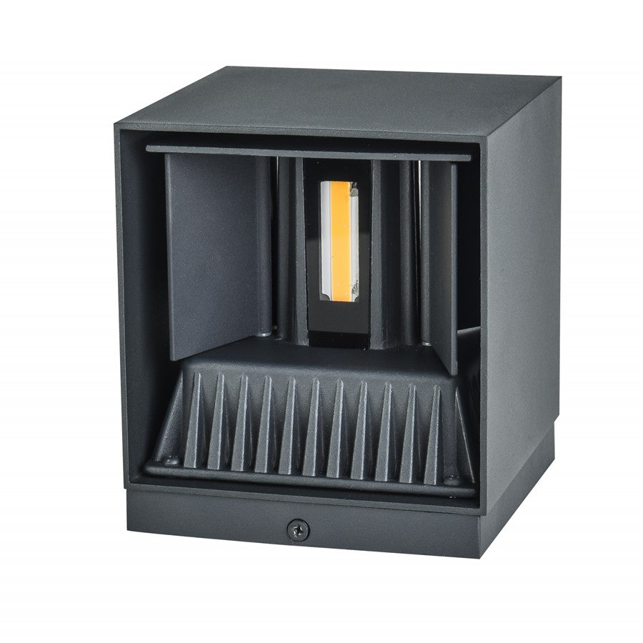 Avenue Lighting Avenue Outdoor 8in 1-Light Wall Sconce | Modern Black Aluminum | Outdoor & Indoor Ambient | 5 x 5 x 8 in | Model AV9887-BLK