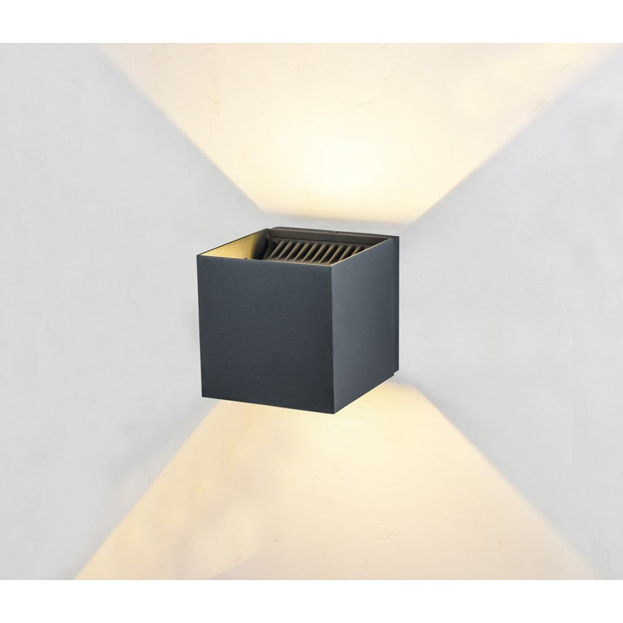 Avenue Lighting Avenue Outdoor 8in 1-Light Wall Sconce | Modern Black Aluminum | Outdoor & Indoor Ambient | 5 x 5 x 8 in | Model AV9887-BLK