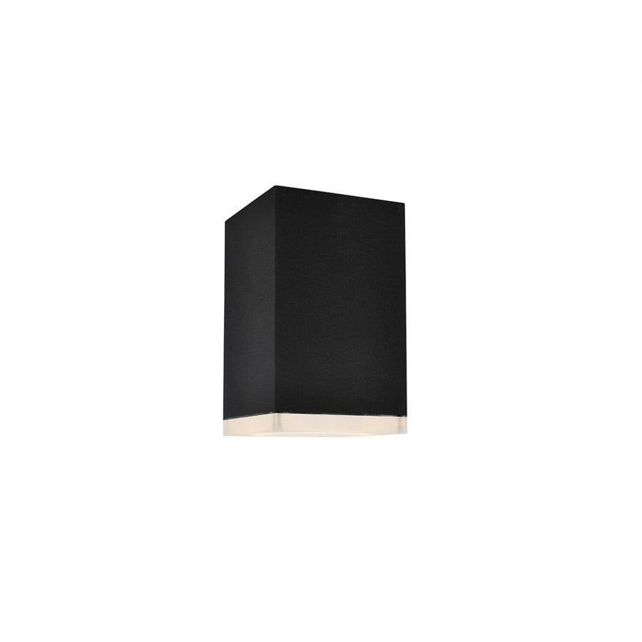 Avenue Lighting Avenue Outdoor 8in 1-Light Wall Sconce | Modern Black Aluminum & Acrylic | Outdoor & Indoor Ambient | 5 x 5 x 8 in | Model AV9888-BLK