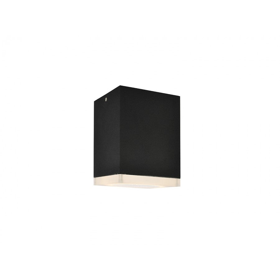 Avenue Lighting Avenue Outdoor 7in 1-Light Outdoor Sconce | Modern Black and Acrylic | Covered Patio & Entryway | 5 x 5 x 7 in | Model AV9889-BLK
