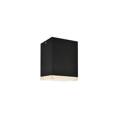 Avenue Lighting Avenue Outdoor 7in 1-Light Outdoor Sconce | Modern Black and Acrylic | Covered Patio & Entryway | 5 x 5 x 7 in | Model AV9889-BLK