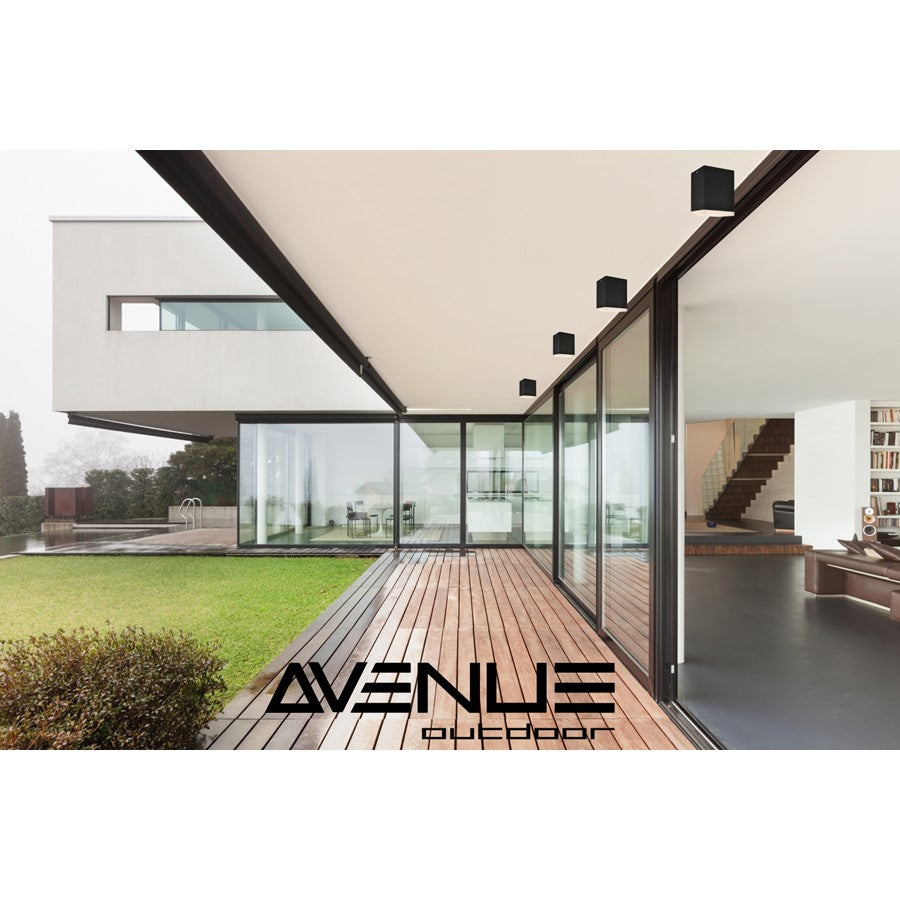 Avenue Lighting Avenue Outdoor 7in 1-Light Outdoor Sconce | Modern Black and Acrylic | Covered Patio & Entryway | 5 x 5 x 7 in | Model AV9889-BLK