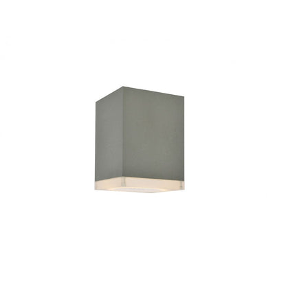 Avenue Lighting Avenue Outdoor 7in 1-Light Outdoor Sconce | Modern Silver and Acrylic | Covered Patio & Entryway | 5 x 5 x 7 in | Model AV9889-SLV