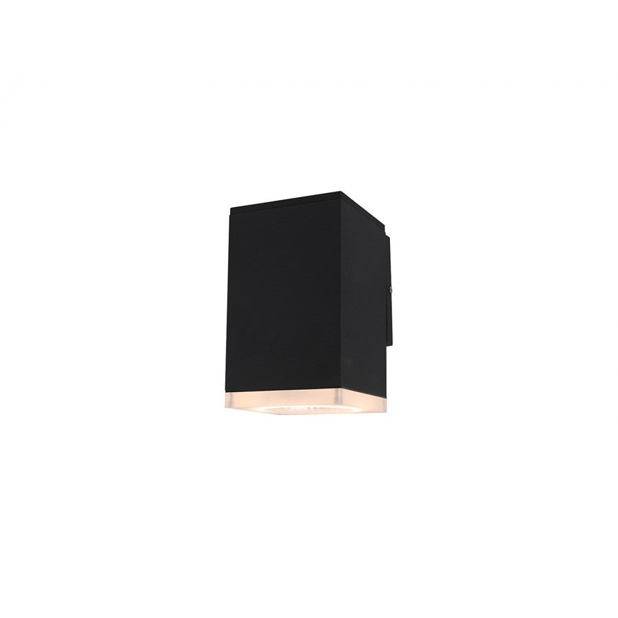 Avenue Lighting Avenue Outdoor 8in 1-Light Outdoor Sconce | Modern Black and Acrylic | Covered Patio & Entryway | 5 x 5 x 8 in | Model AV9890-BLK
