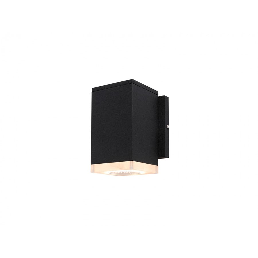 Avenue Lighting Avenue Outdoor 6in 1-Light Outdoor Sconce | Modern Black and Acrylic Panel | Porch & Garage | 4 x 4 x 6 in | Model AV9891-BLK