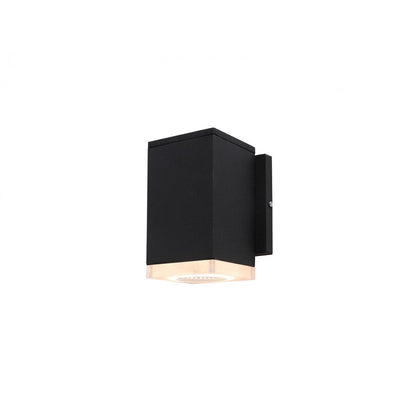 Avenue Lighting Avenue Outdoor 6in 1-Light Outdoor Sconce | Modern Black and Acrylic Panel | Porch & Garage | 4 x 4 x 6 in | Model AV9891-BLK