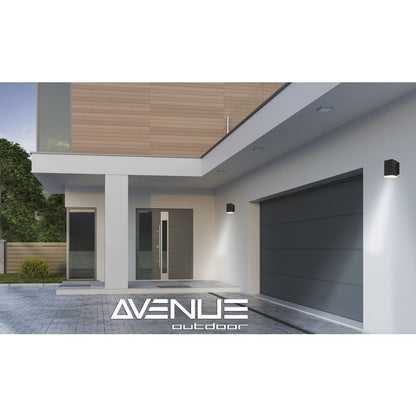 Avenue Lighting Avenue Outdoor 6in 1-Light Outdoor Sconce | Modern Black and Acrylic Panel | Porch & Garage | 4 x 4 x 6 in | Model AV9891-BLK
