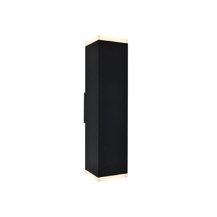 Avenue Lighting Avenue Outdoor 20in 1-Light Outdoor Sconce | Modern Black and Acrylic Panel | Porch & Garage | 5 x 5 x 20 in | Model AV9892-BLK