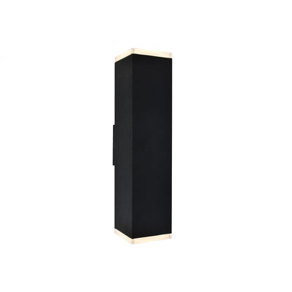 Avenue Lighting Avenue Outdoor 20in 1-Light Outdoor Sconce | Modern Black and Acrylic Panel | Porch & Garage | 5 x 5 x 20 in | Model AV9892-BLK