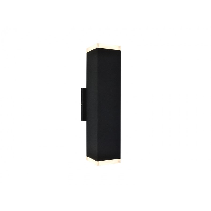 Avenue Lighting Avenue Outdoor 12in LED Wall Sconce | Modern Black Aluminum and Acrylic | Outdoor Entryway & Porch | 4 x 4 x 12 in | Model AV9893-BLK